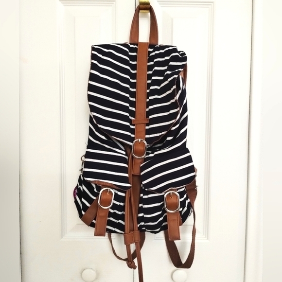 Navy Striped Backpack - Picture 7 of 10